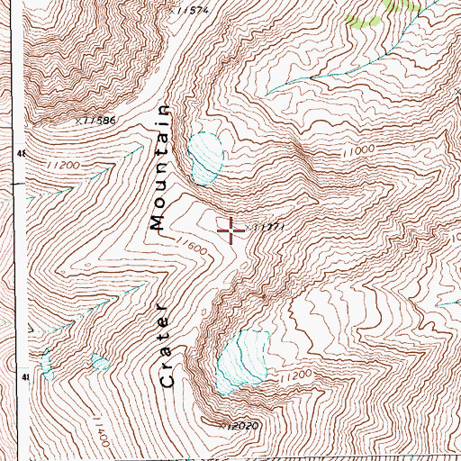 Topographic Map of Crater Mountain, WY