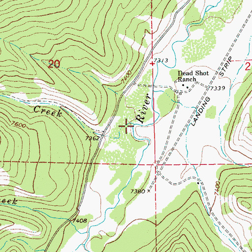 Topographic Map of Creased Dog Creek, WY