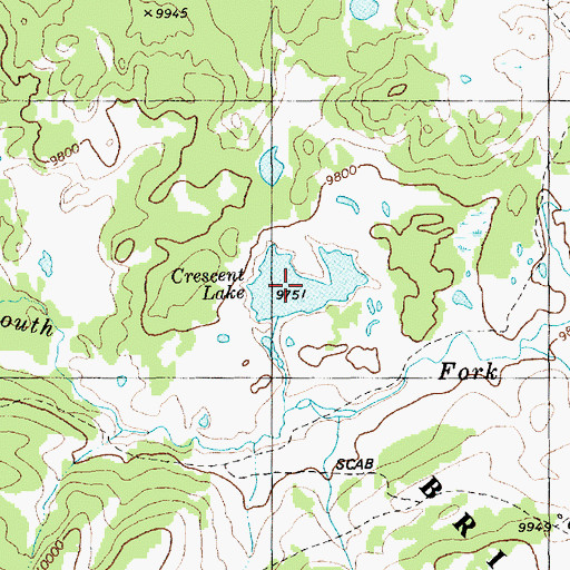 Topographic Map of Crescent Lake, WY
