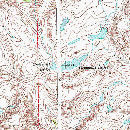 Topographic Map of Crescent Lake, WY
