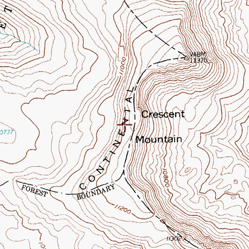 Topographic Map of Crescent Mountain, WY