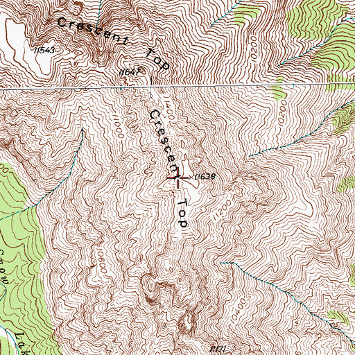 Topographic Map of Crescent Top, WY