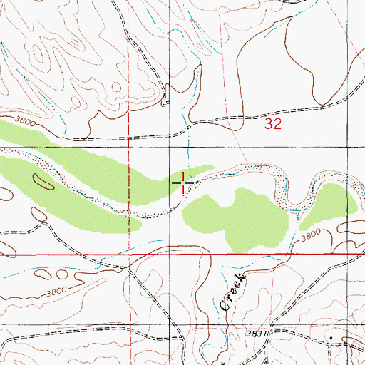 Topographic Map of Crooked Creek, WY