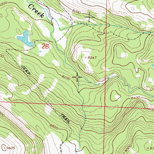 Topographic Map of Crooked Creek, WY