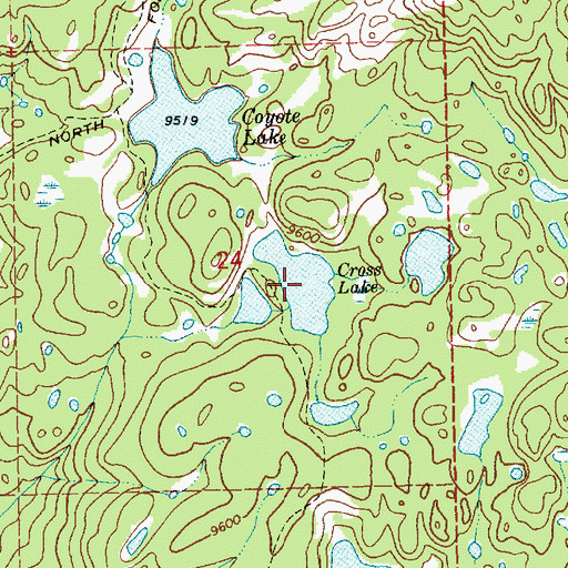 Topographic Map of Cross Lake, WY
