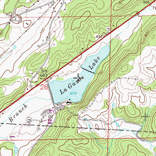 Topographic Map of La Garde Lake, AL