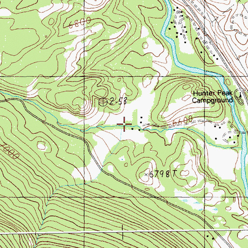 Topographic Map of Crossbow Ranch, WY