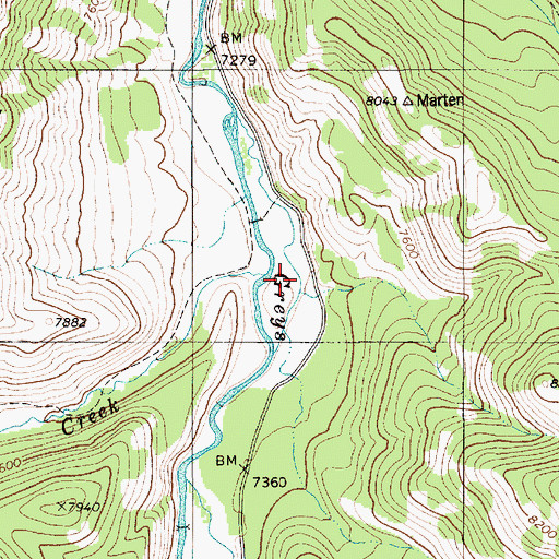 Topographic Map of Crow Creek, WY