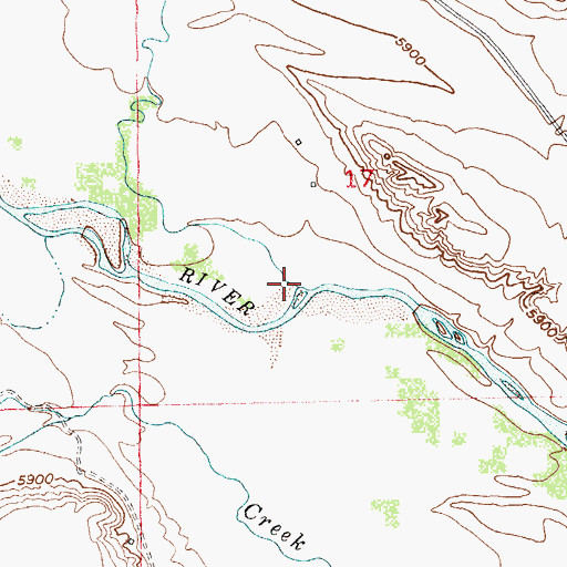 Topographic Map of Crow Creek, WY