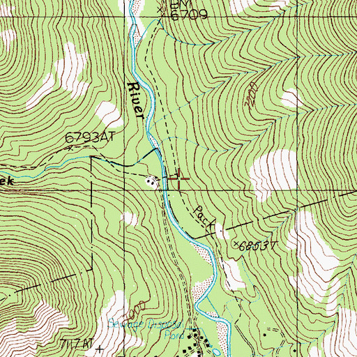 Topographic Map of Crow Creek, WY