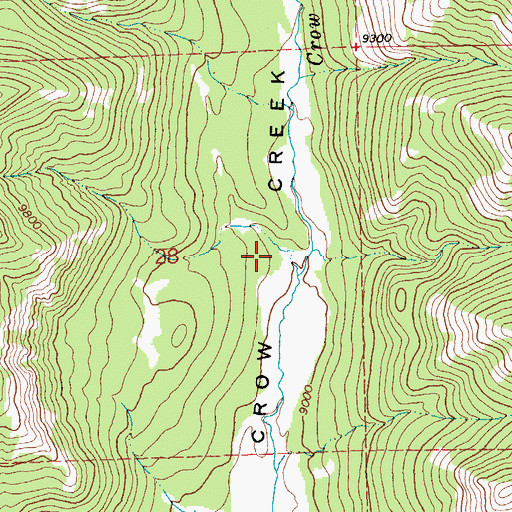 Topographic Map of Crow Creek Basin, WY