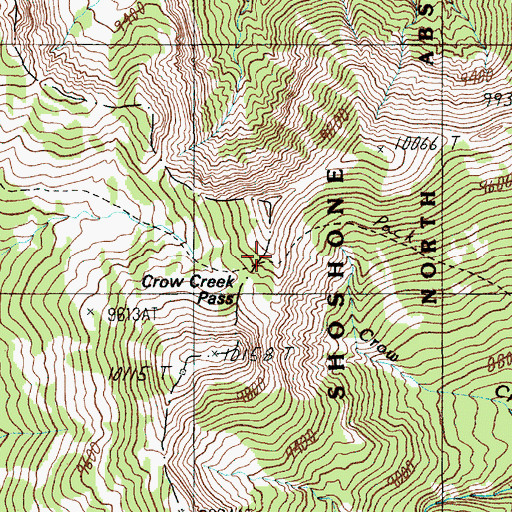 Topographic Map of Crow Creek Pass, WY