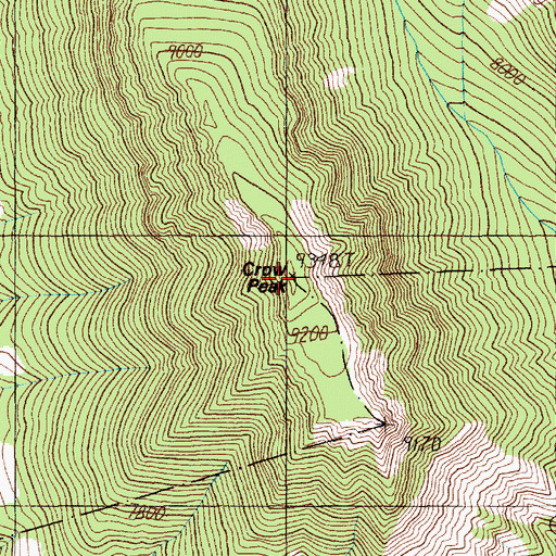 Topographic Map of Crow Peak, WY