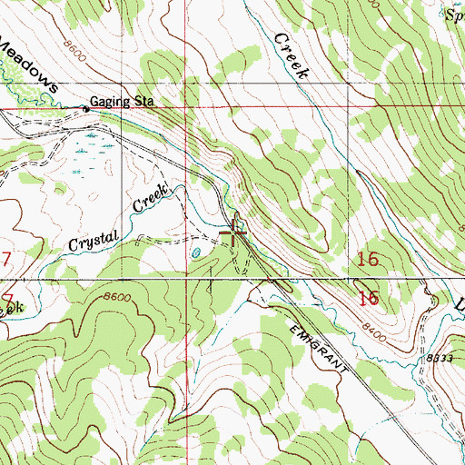 Topographic Map of Crystal Creek, WY