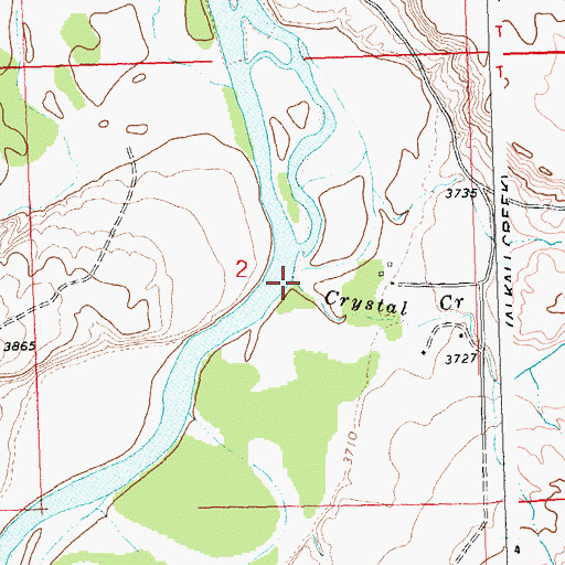 Topographic Map of Crystal Creek, WY