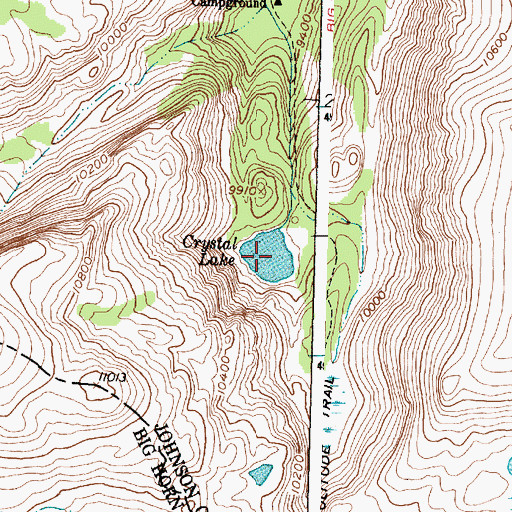 Topographic Map of Crystal Lake, WY
