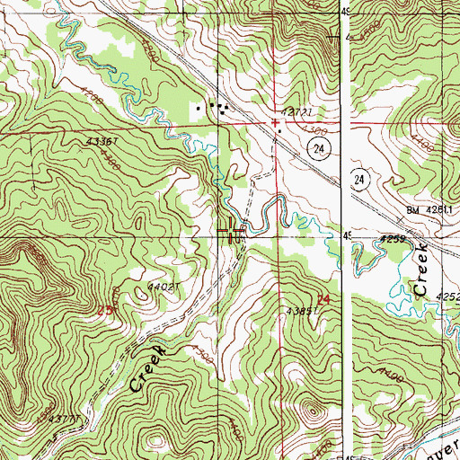 Topographic Map of Cub Creek, WY