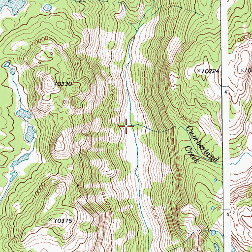 Topographic Map of Cumberland Creek, WY