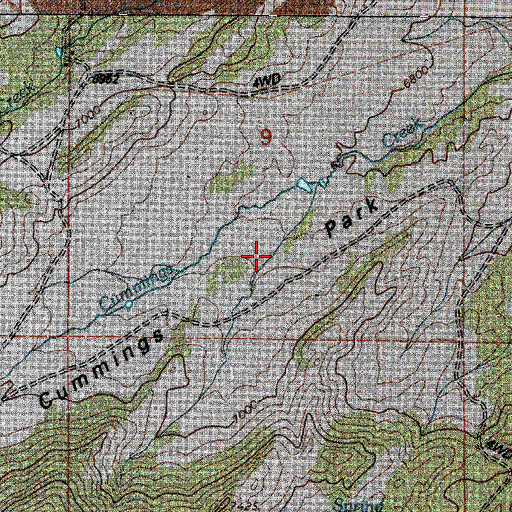 Topographic Map of Cummings Park, WY