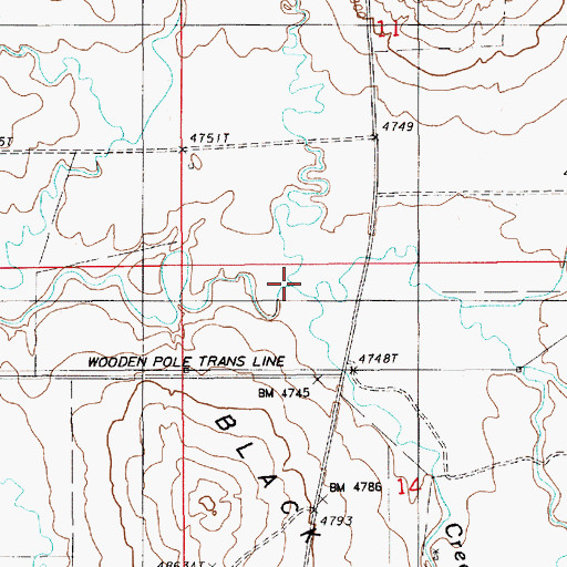 Topographic Map of Cundy Creek, WY