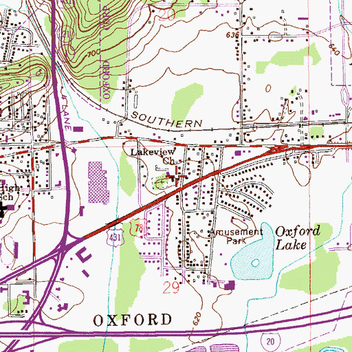 Topographic Map of Lakeview Church, AL