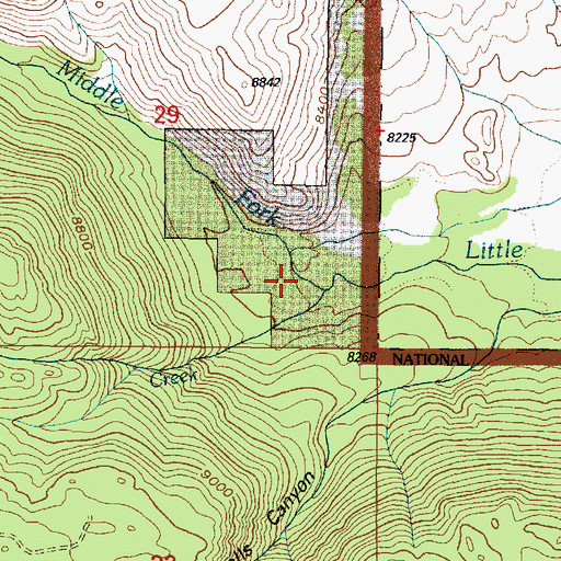 Topographic Map of Curitan Creek, WY
