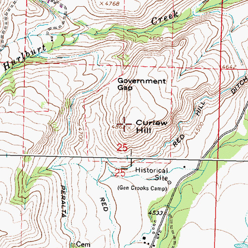 Topographic Map of Curlew Hill, WY