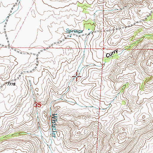 Topographic Map of Curry Draw, WY