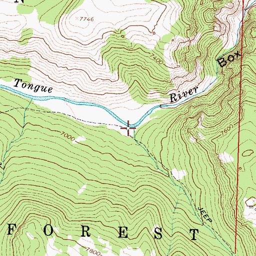 Topographic Map of Cutler Creek, WY