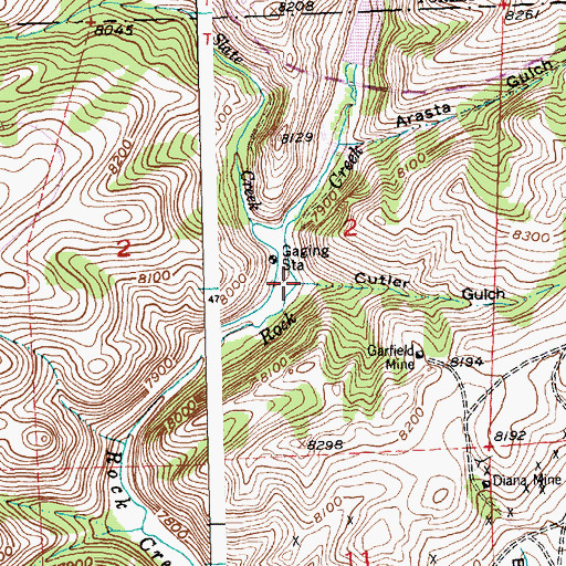 Topographic Map of Cutler Gulch, WY