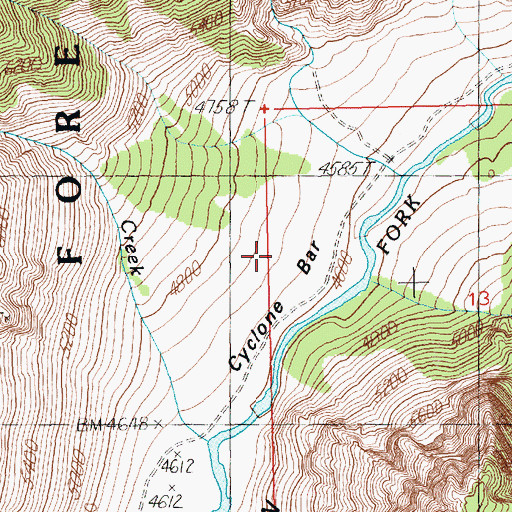 Topographic Map of Cyclone Bar, WY