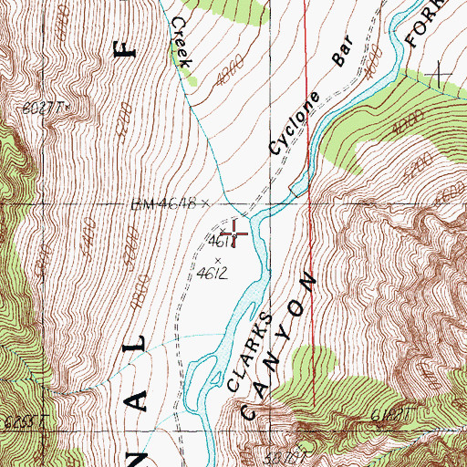 Topographic Map of Cyclone Bar Creek, WY