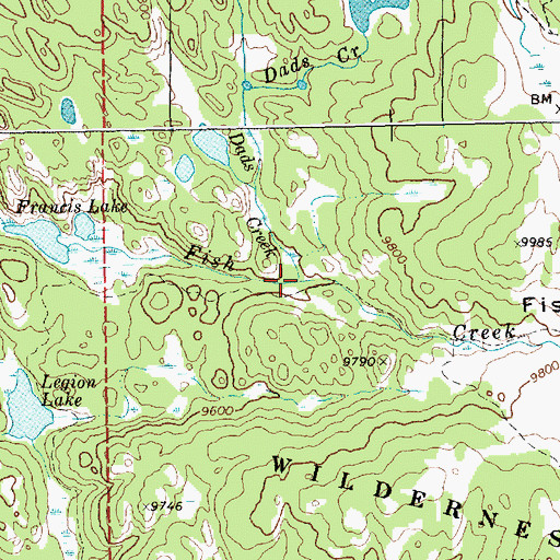 Topographic Map of Dads Creek, WY