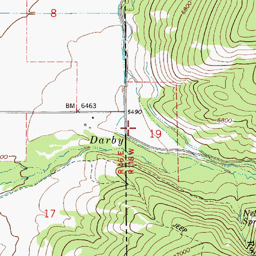 Topographic Map of Darby Canyon, WY