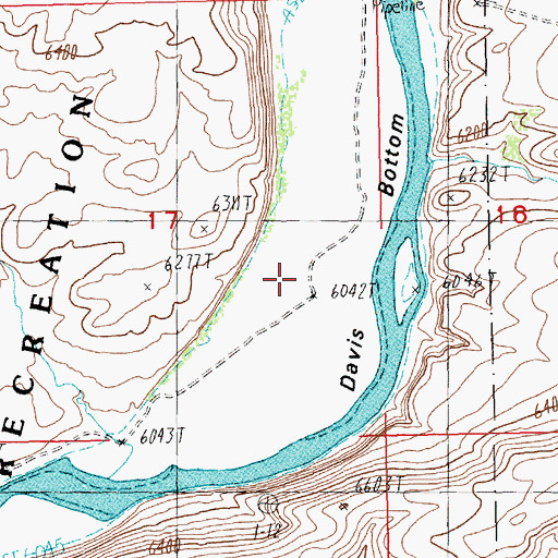 Topographic Map of Davis Bottom, WY