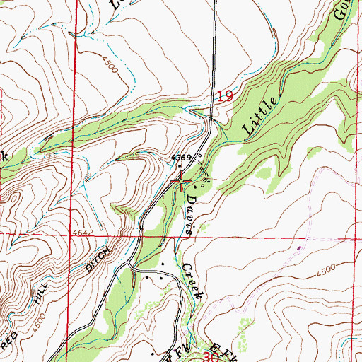 Topographic Map of Davis Creek, WY