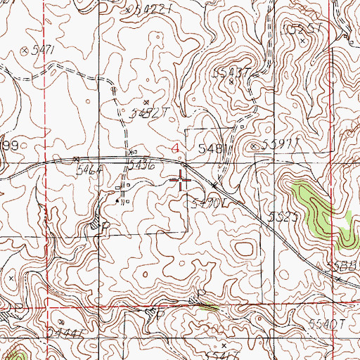 Topographic Map of Davis School, WY