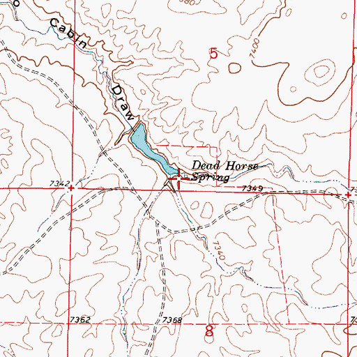 Topographic Map of Dead Horse Spring, WY