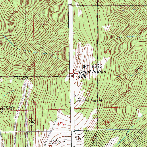 Topographic Map of Dead Indian Hill, WY