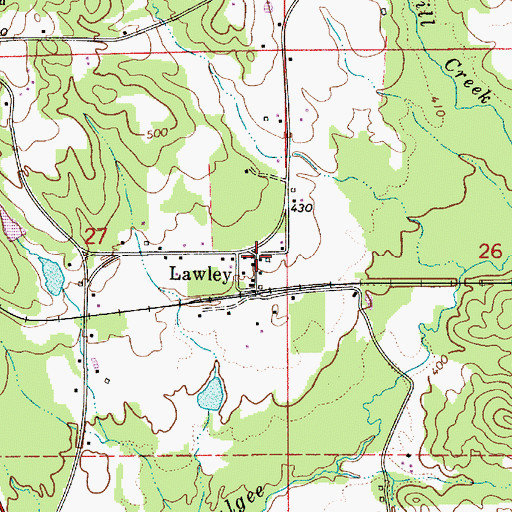 Topographic Map of Lawley, AL