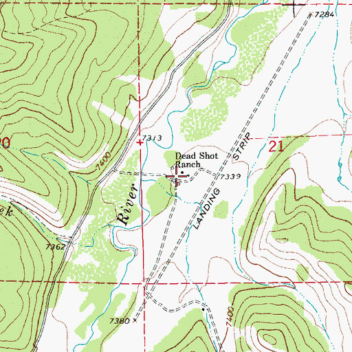 Topographic Map of Dead Shot Ranch, WY