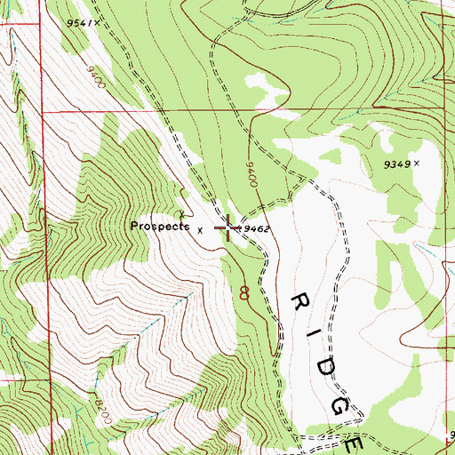 Topographic Map of Deadline Ridge, WY