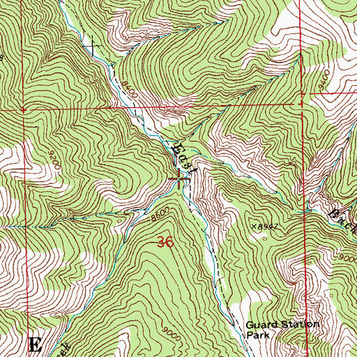 Topographic Map of Deadman Creek, WY