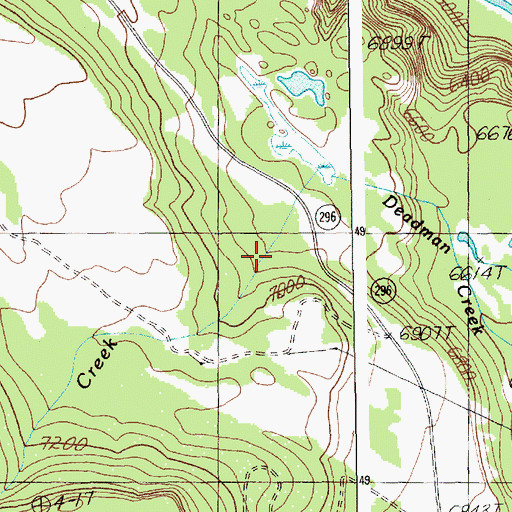 Topographic Map of Deadman Creek, WY