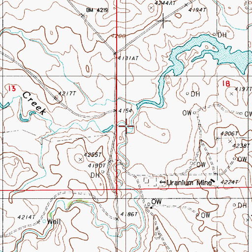 Topographic Map of Deadman Creek, WY