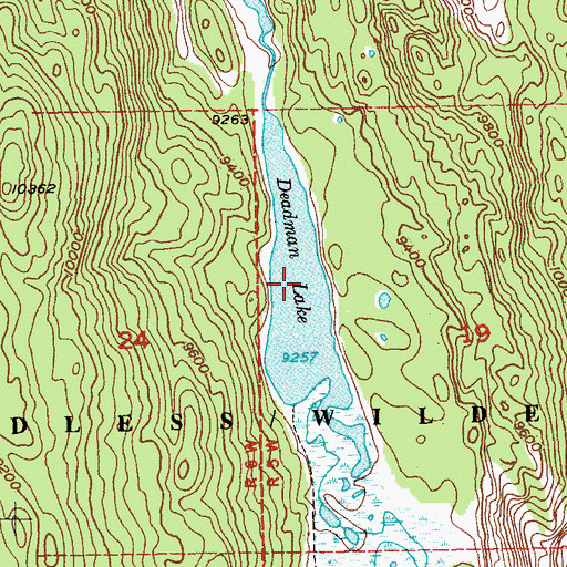 Topographic Map of Deadman Lake, WY