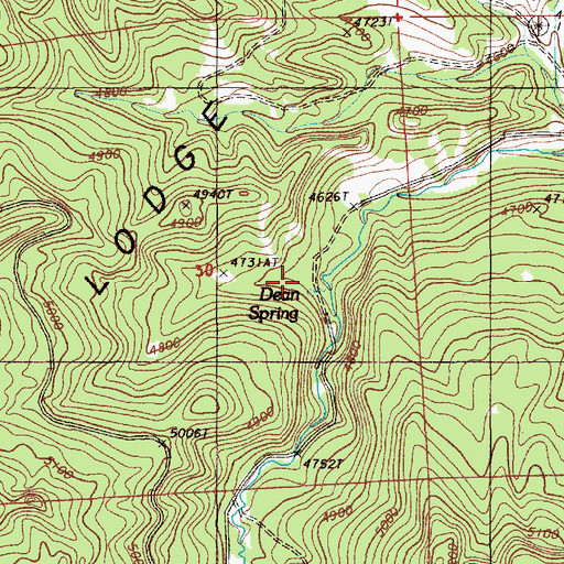Topographic Map of Dean Spring, WY