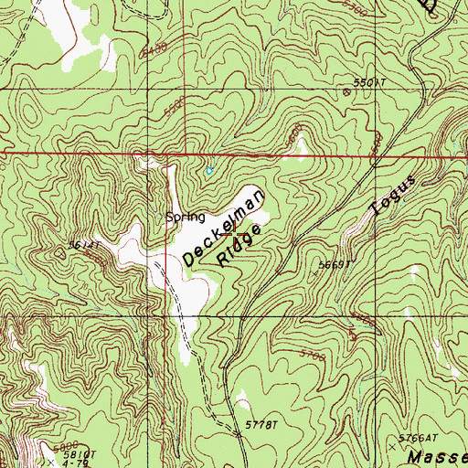 Topographic Map of Deckelman Ridge, WY