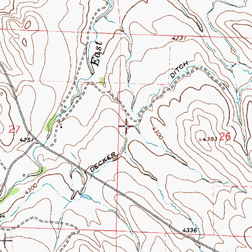 Topographic Map of Decker Ditch, WY
