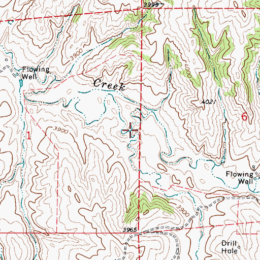 Topographic Map of Deep Creek, WY